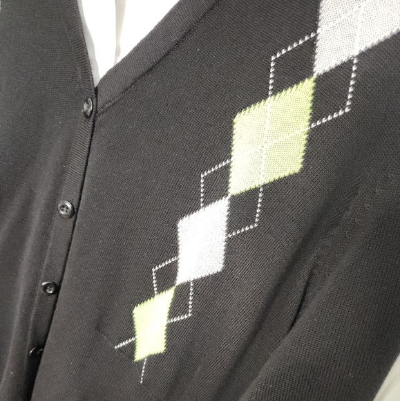 Kim Rogers Shirt Sweater White Black and Chartreuse  Plus Size 3X - Picture 3 of 5